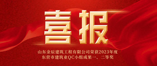 热烈祝贺金辰建筑荣获2023年度东营市建筑业QC小