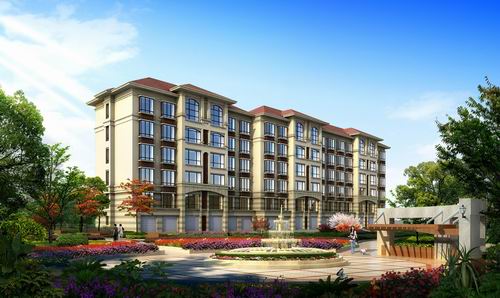 金鼎国际1#住宅楼南立面效果图