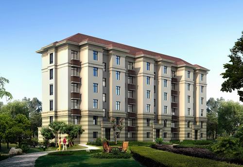 金鼎国际2#住宅楼北立面效果图