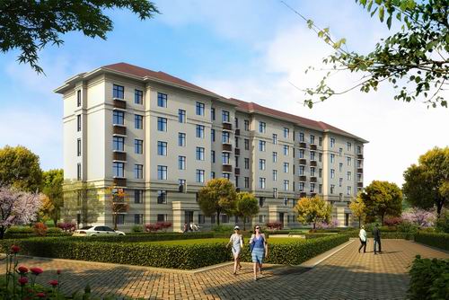 金辰金鼎国际1#住宅楼北立面效果图.