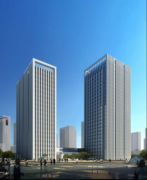 建金大厦西北向透视效果图