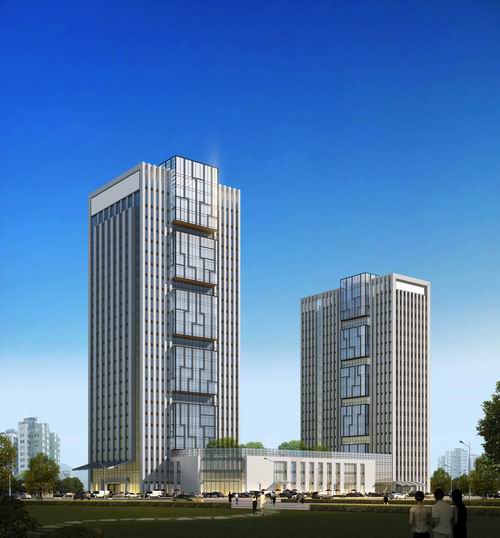 建金大厦东南向透视图