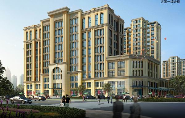 金辰风尚时代广场沿街效果图